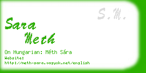 sara meth business card